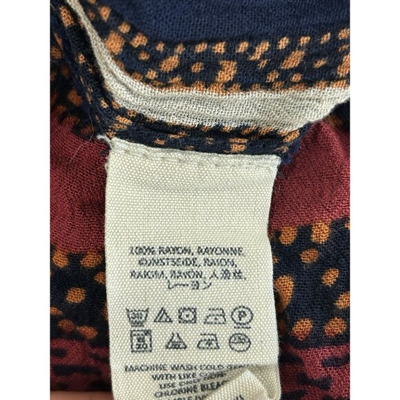 Free People Sz M Simone Flounce Patterned Strapless Jumpsuit  Wide Leg Red Black - Picture 11 of 14